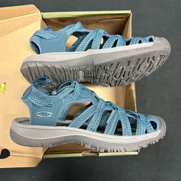 New Keen Whisper Smoke Blue Strappy Sandals 6 - Picture 3 of 6